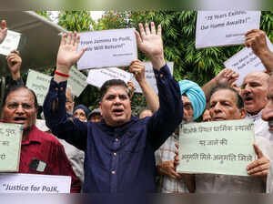 Displaced community protest in Jammu