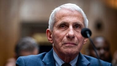Anthony Fauci, former director of the National Institute of Allergy and Infectious Diseases, during a Senate Homeland Security and Governmental Affairs Committee hearing in Washington, DC, on July 29