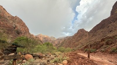 Bright Angel Creek near the Phantom Ranger Station in the Grand Canyon, Arizona, is seen after flash flooding from storms. (AP)