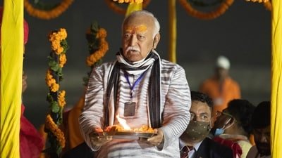 File photo of Rashtriya Swayamsevak Sangh (RSS) chief Mohan Bhagwat. (AP Photo)