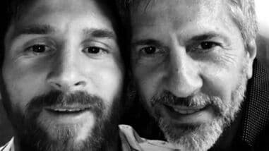 Lionel Messi with father Jorge Messi