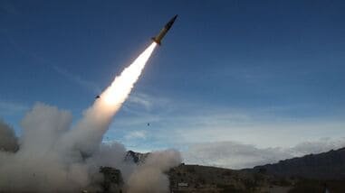 The U.S. Army conduct live fire tests of the Army Tactical Missile System (ATACMS) at the White Sands Missile Range in New Mexico,