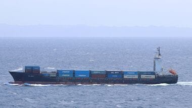 Latest news on August 12, 2026: The container ship Vela Nova, formerly named Bal Boan, sails at sea off Tsushima Island, Nagasaki Prefecture, Japan, March 19, 2024, in this archive image. Vladimir Tonic/Handout via REUTERS