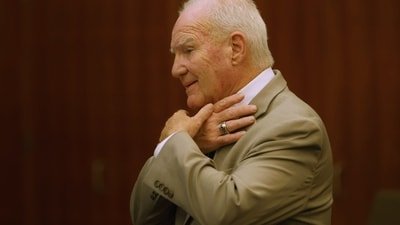 Lindsay Clancy trial: Kevin Reddington, defense attorney gestures as he cross-examines a witness during the murder trial for Lindsay Clancy at Plymouth Superior Court in Plymouth, Mass., on Thursday, July 30, 2026. (CJ Gunther/The Boston Herald via AP, Pool) (CJ Gunther/Pool The Boston Heral)