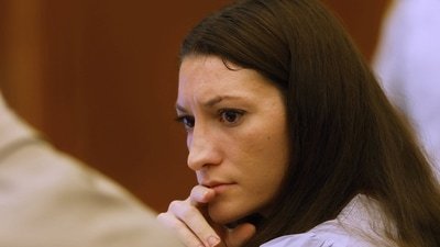 Psychiatric nurse Rebecca Jollotta testified regarding Lindsay Clancy's mental health care, highlighting discussions about bipolar disorder and medications. (CJ Gunther/Pool The Boston Heral)