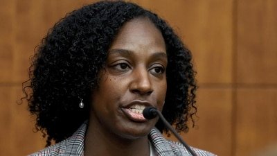 Witness Latiesha Dukes, a mental health clinician, testifies during Lindsay Clancy's murder trial at Plymouth Superior Court in Plymouth, Massachusetts, U.S., August 12, 2026. Mark Stockwell/Pool via REUTERS (via REUTERS)
