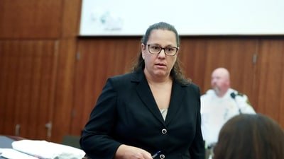 Prosecutor Shanan Buckingham, at the Lindsay Clancy murder Trial in Plymouth, Massachusetts, U.S., August 11, 2026.  She had just finished her Direct examination of Rebecca Jollotta.   Jonathan Wiggs/Pool via REUTERS (via REUTERS)