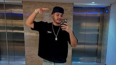 Mexican social media influencer Cesar Gastelum poses while taking a selfie at an unknown location,