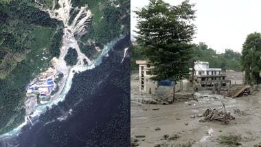 Satellite image showing the flooded area along Trishuli River. Aftermath of the flashfloods in Nepal on Wednesday (Reuters/ ANI)