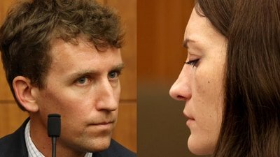 Patrick and Lindsay Clancy at the trial. (AP photos)
