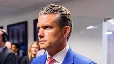 Secretary of War Pete Hegseth arrives for an event at the Pentagon on August 26. (Getty Images via AFP)