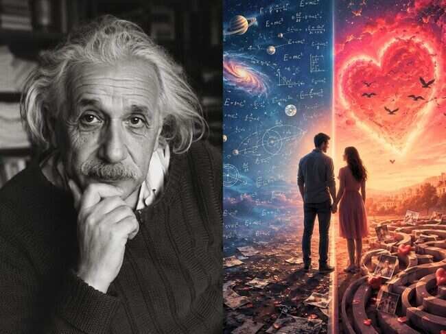 Quote of the day by Albert Einstein teaches about the unpredictable nature of love and human emotions (AI Generated Image)