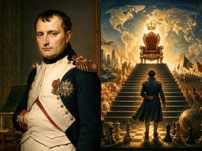 Quote of the Day by Napoléon Bonaparte on money and power (AI generated image)