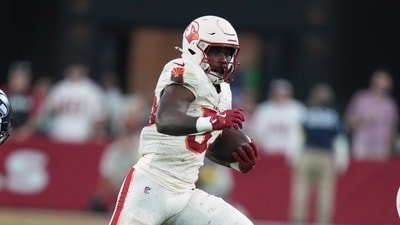 The Arizona Cardinals announced Monday that they have released running back Trey Benson. (AP)