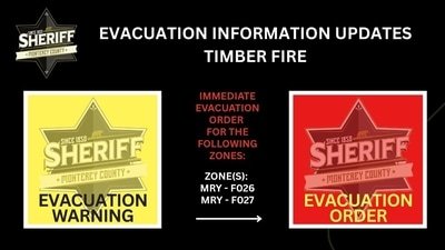 Timber Fire: A marine layer aids firefighters as the Timber Fire spreads to 800 acres, prompting evacuation orders in Monterey County.