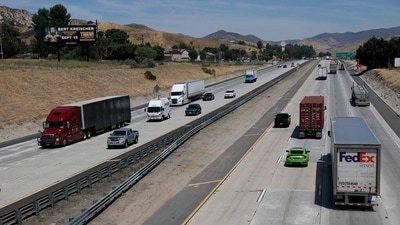 Image of Interstate 5 on June 03, 2026 in Castaic, California.    Justin Sullivan/Getty Images/AFP (Photo by JUSTIN SULLIVAN / GETTY IMAGES NORTH AMERICA / Getty Images via AFP) (Getty Images via AFP)