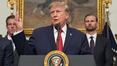 President Donald Trump speaks during a meeting with technology leaders in the Roosevelt Room of the White House, Wednesday, Aug. 19, 2026, in Washington.
