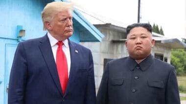 Trump shared a photograph of himself alongside Kim during their historic 2018 summit in Singapore.