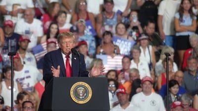 Trump announced a 50 per cent tariff on Canada after trade negotiations with the neighbouring country fell through. (AP Photo/Meg Kinnard)