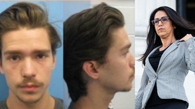 Tyler Boebert's mugshots (L) and Colorado US Rep. Lauren Boebert. (Garfield County Sheriff's Office and File Photo)