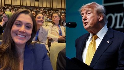 Kristen Holmes drew criticism from President Donald Trump and the White House after her questions during an Oval Office event. (Kristne Holmes | Instagram and REUTERS/Stoyan Nenov)