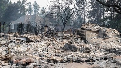 Spokane wildfires update: Thousands of people were ordered to evacuate their homes Saturday and overnight into Sunday, as three separate fires broke out in and around the city in the east of Washington state. (Photo by Erick Doxey / AFP) (AFP)