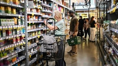 US PCE inflation rose to 3.7% in July as income and spending grew. (Photo by ANGELA WEISS / AFP) (AFP)
