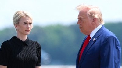 Natalie Harp has hybristophilia? Wild claim made as disturbing letter to Trump surfaces. (Getty Images via AFP)