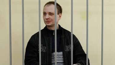 Former U.S. Marine Robert Gilman, who serves a prison sentence for assaulting a Russian police officer in 2022, attends a court hearing in Voronezh, Russia April 6, 2026.