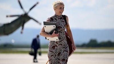 Natalie Harp traveled in the trunk of an SUV due to seating issues in Donald Trump’s motorcade, according to a new report. (REUTERS)