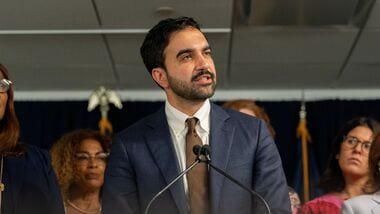 New York City Mayor Zohran Mamdani speaks during an announcement on the Standing Up to ICE outreach program at the governor's office in New York City, U.S., August 12, 2026.