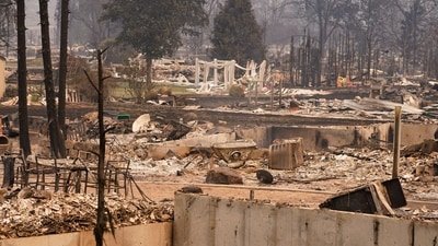 A view of a burned neighbourhood in the Old Trails Fire, in Spokane, Washington, U.S., August 3, 2026. REUTERS/David Ryder (REUTERS)