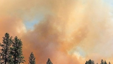 The Ross Fire has escalated to 50,000 acres with mandatory evacuations in effect as dry and windy conditions fuel multiple wildfires in the region. (Scott Crawford via AP)