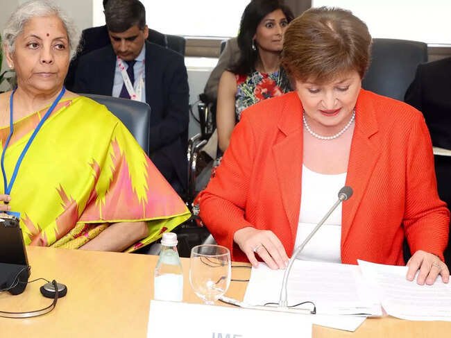 **EDS: IMAGE VIA @FinMinIndia** Washington: Union Finance Minister Nirmala Sitha...