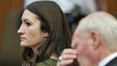 Lindsay Clancy watches jury members as Judge William Sullivan polls them Monday morning before they start their third day of deliberations. The Lindsay Clancy Jury continues deliberating for a third day in the triple murder trial of the Duxbury mother in Plymouth Superior Court in Plymouth, Massachusetts, U.S., August 31, 2026.  Greg Derr/The Patriot Ledger/Pool via REUTERS (via REUTERS)