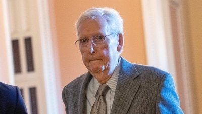 Sen. Mitch McConnell walks through the Capitol, Jan. 15. (AP Photo/Allison Robbert)