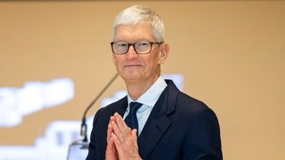 Tim Cook stepped down as CEO of Apple on Monday. (AP Photo/Annie Mulligan)