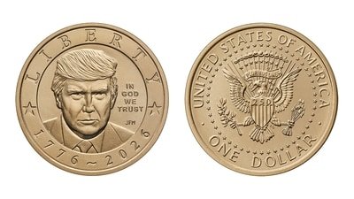 The U.S. Mint has started producing a new $1 coin featuring President Donald Trump's image. (AP Photo/AP staff)